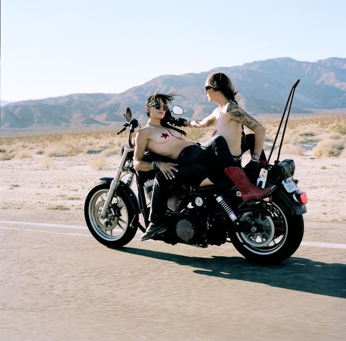Girls on a motorcycle in Mudanjiang