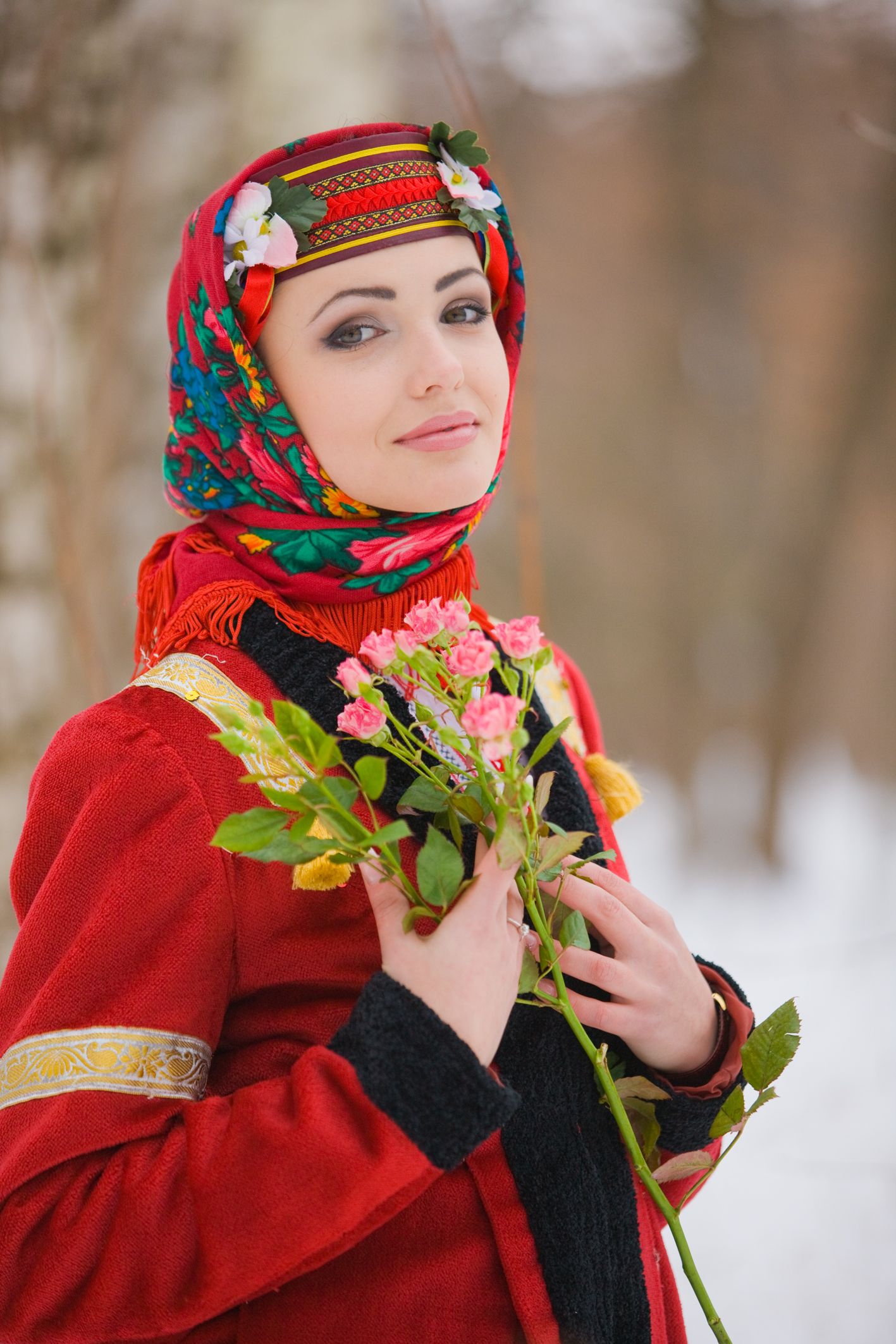 Sexy girl Girls in Slavic costumes in Mudanjiang