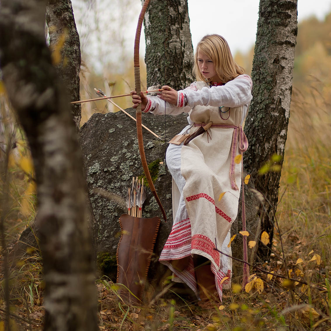 Sexy photo Girls in Slavic costumes in Mudanjiang